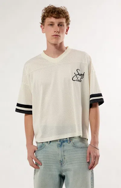 Pacsun Men's Surf Club Short Sleeve Football Jersey In White