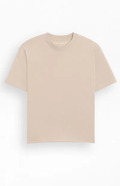 Pacsun Men's Tan Premium Cropped T-shirt In Neutral