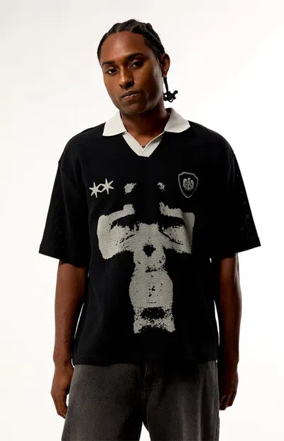 Pacsun Men's Teeth Polo Shirt In Black