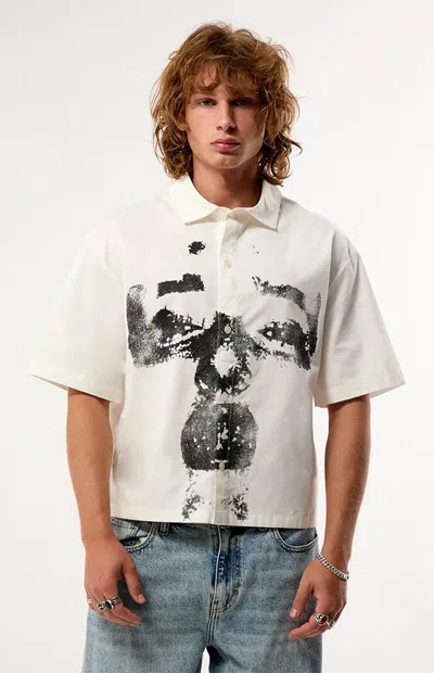 Pacsun Men's Teeth Short Sleeve Shirt In Cream In White