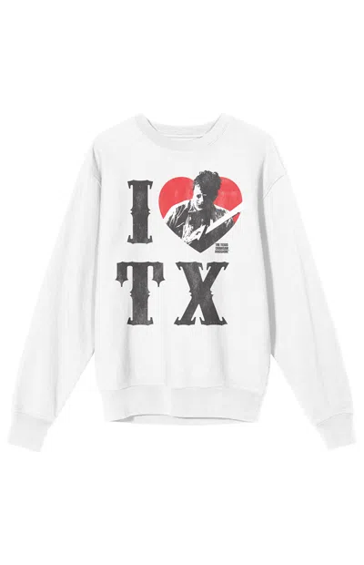 Pacsun Men's Texas Chainsaw Massacre I Heart Tx Crew Neck Sweatshirt In White