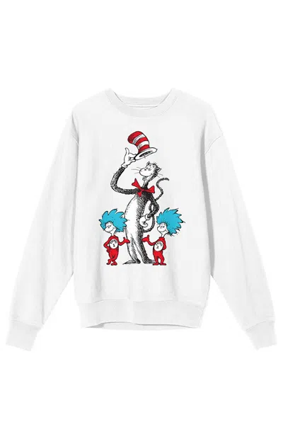 Pacsun Men's The Cat In The Hat Crew Neck Sweatshirt In White