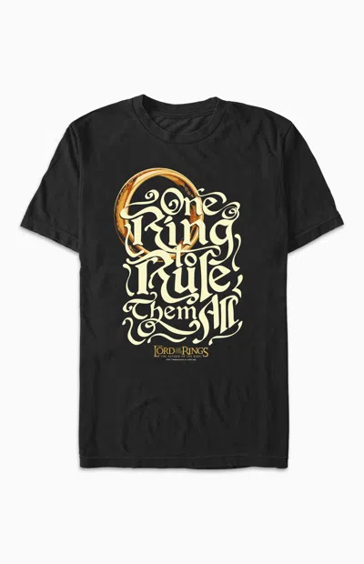 Pacsun Men's The Lord Of The Rings One Ring Rules T-shirt In Black