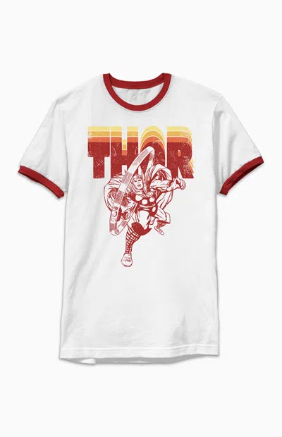 Pacsun Men's Thor Retro T-shirt In White/red