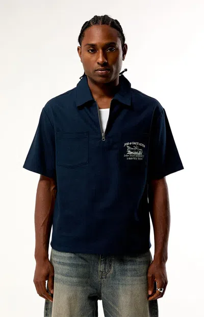 Pacsun Men's Tow Quarter Zip Shirt In Navy In Blue
