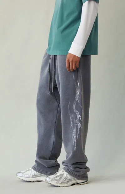 Pacsun Men's Tribal Fleece Baggy Sweatpants In Washed Black In Gray