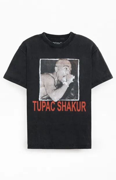 Pacsun Men's Tupac Shakur T-shirt In Washed Black