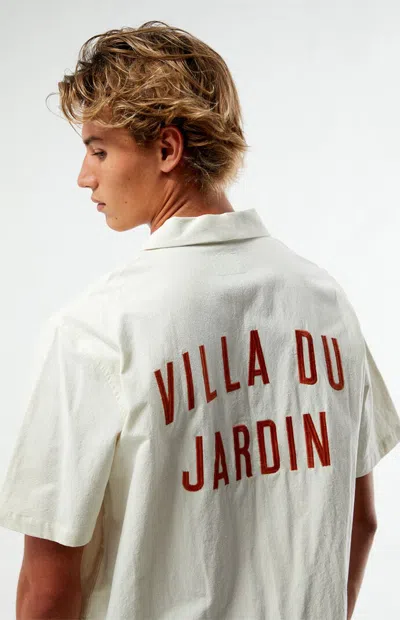 Pacsun Men's Villa Du Jardin Camp Shirt In Cream In White