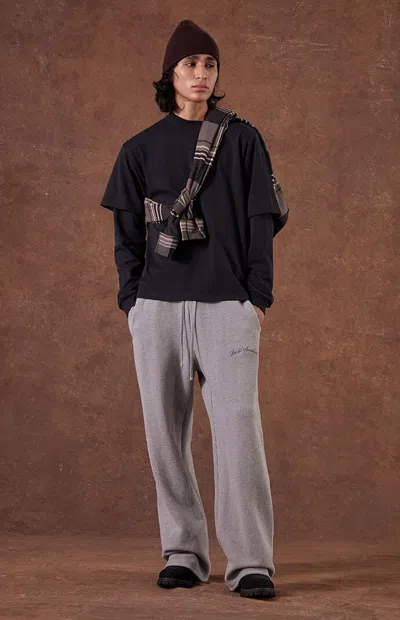 Pacsun Men's Waffle Knit Extreme Baggy Sweatpants In Gray