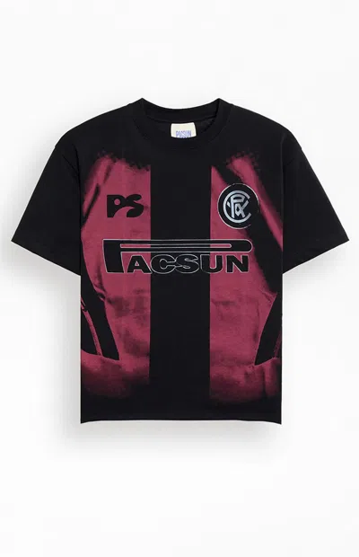 Pacsun Men's Washed Black Jersey T-shirt