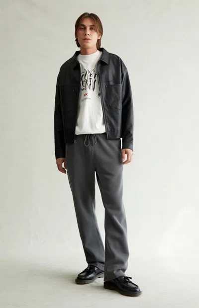 Pacsun Men's Washed Black Straight Leg Sweatpants In Gray