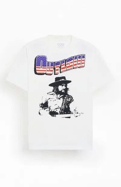 Pacsun Men's Waylon Jennings Outlaw T-shirt In White In Multi