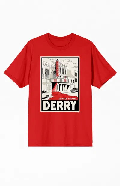 Pacsun Men's Welcome To Derry Capitol T-shirt In Red