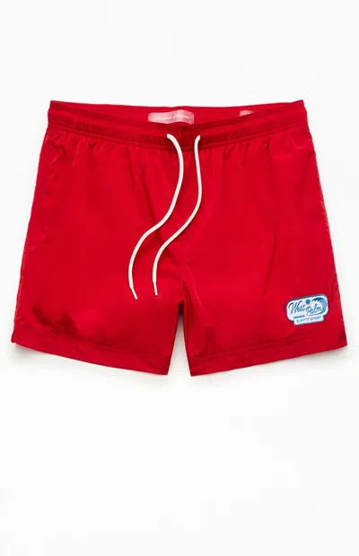 Pacsun Men's West Palm Crinkle 4.5" Swim Trunks In Red