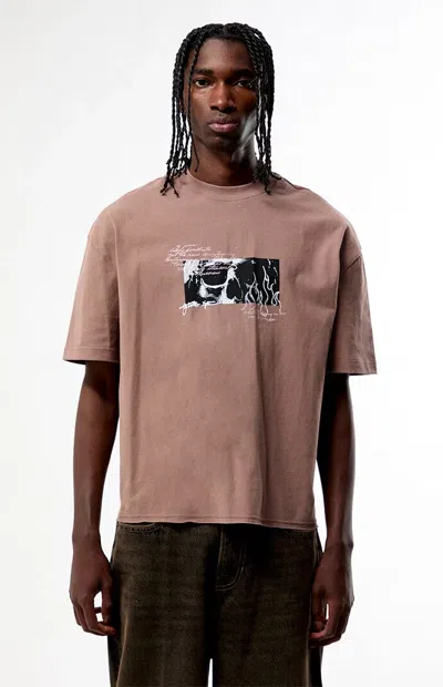 Pacsun Men's What Remains Cropped Boxy T-shirt In Mauve In Purple
