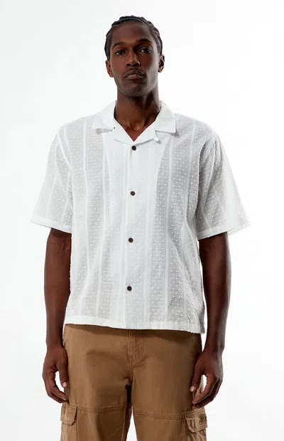 Pacsun Men's White Pointelle Oversized Camp Shirt