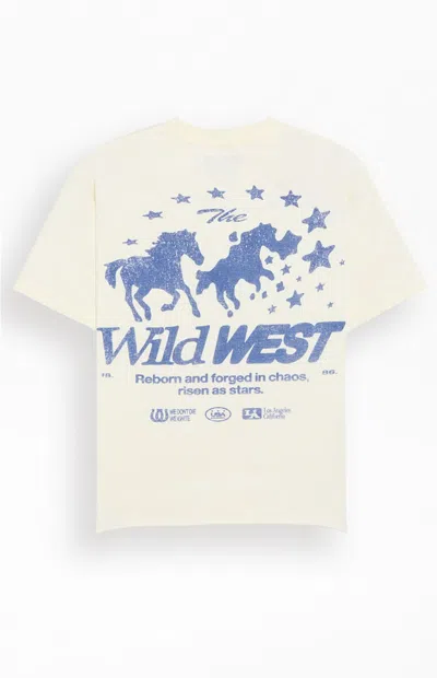 Pacsun Men's Wild West Cropped T-shirt In Cream In White