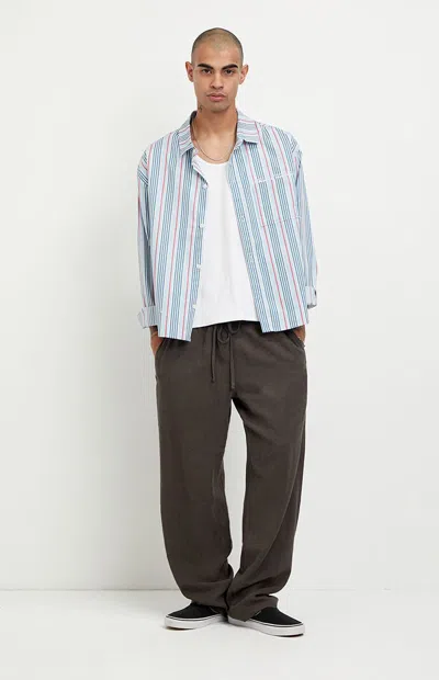 Pacsun Men's Wilder Linen Straight Pants In Brown