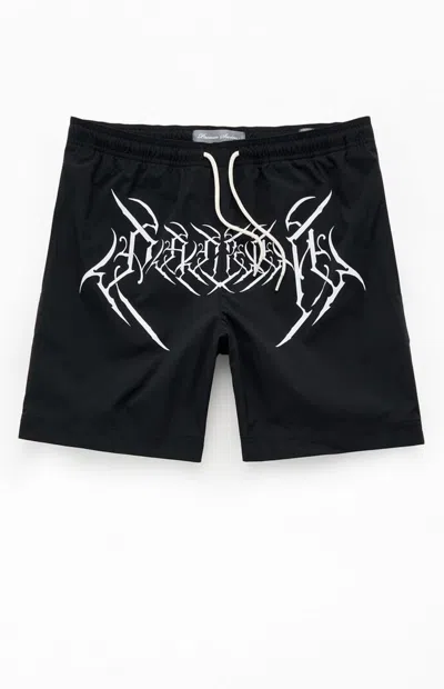 Pacsun Men's Wires 6.5" Volley Swim Trunks In Black