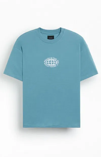 Pacsun Men's World Peace Embroidered T-shirt In Blue