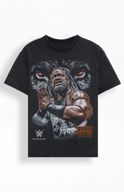 Pacsun Men's Wwe Fatu Wolf T-shirt In Washed Black