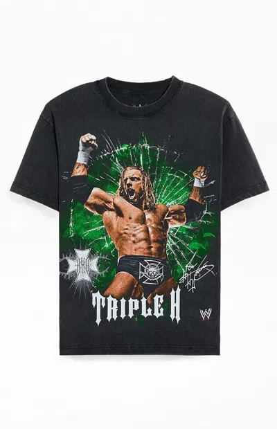 Pacsun Men's Wwe Raw Triple H Expansion T-shirt In Washed Black