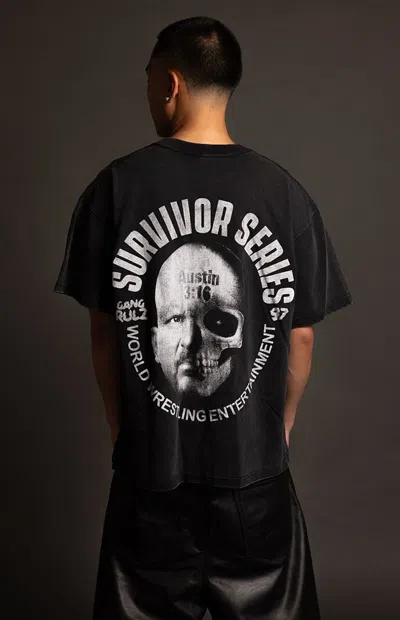 Pacsun Men's Wwe Wrestlemania Stone Cold Rulz T-shirt In Washed Black