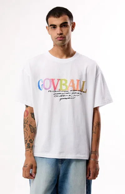 Pacsun Men's X Gov Ball Watercolor T-shirt In Off White
