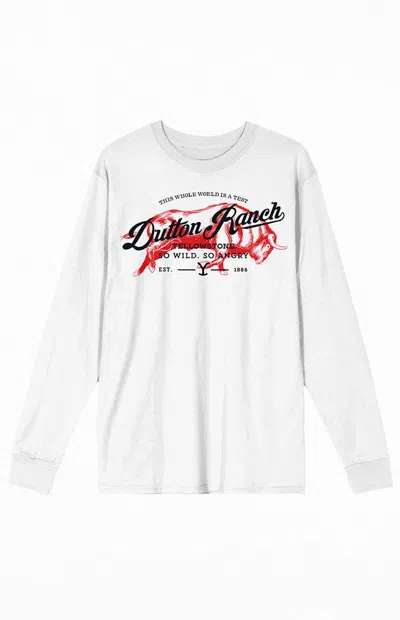 Pacsun Men's Yellowstone So Wild Long Sleeve T-shirt In White