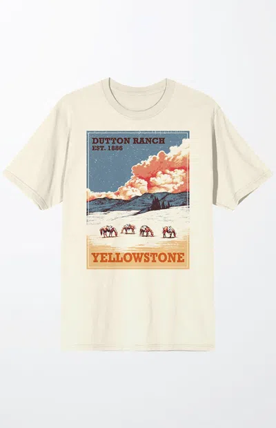 Pacsun Men's Yellowstone Vintage Style T-shirt In Sand In Gold