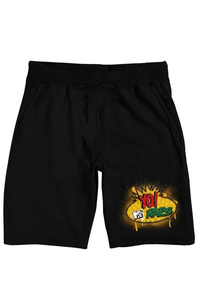 Pacsun Men's Yo Mtv Raps Gold Logo Sweat Shorts In Black