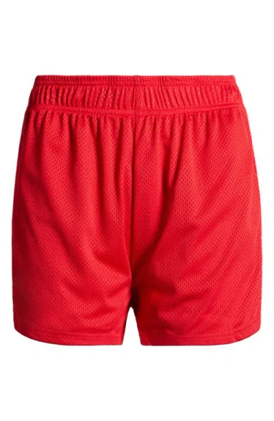 Pacsun Mesh Basketball Shorts In Red W/white Stripes