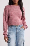Pacsun Micah Marled Crop Cotton Blend Rib Sweater In Rio Red