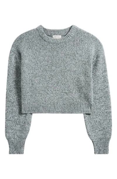 Pacsun Micah Marled Crop Cotton Blend Rib Sweater In Jungle Green