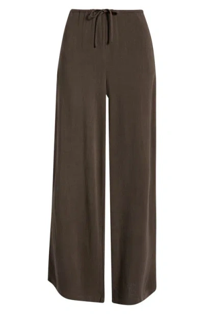 Pacsun Milla Tie Waist Wide Leg Pants In Brown