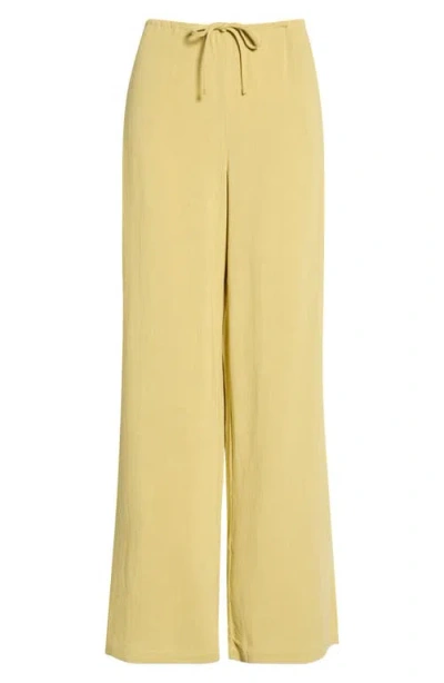 Pacsun Milla Tie Waist Wide Leg Pants In Yellow