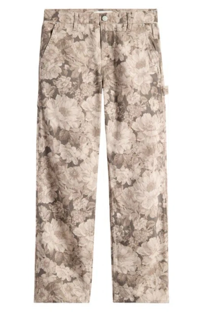 Pacsun Milo Floral Cotton Carpenter Pants In Brown Floral