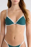 Pacsun Miriam Triangle Bikini Top In Green