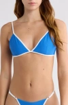 Pacsun Miriam Triangle Bikini Top In Blue