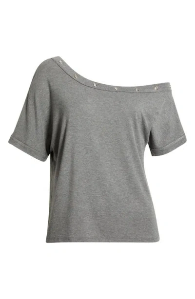 Pacsun Moxie Grommet Detail One-shoulder Top In Gray