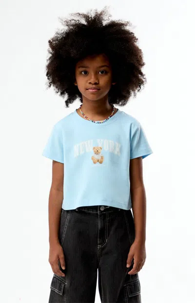 Pacsun Kids' New York Teddy Bear Skimmer T-shirt In Light Blue