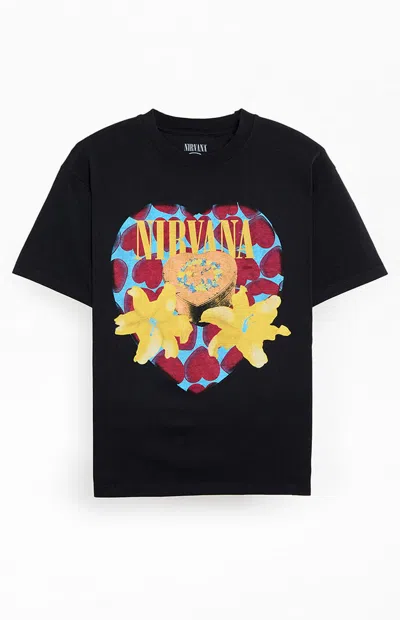 Pacsun Nirvana Heart T-shirt In Black