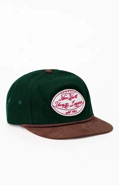 Pacsun Ny Varsity League Wool Golfer Dad Hat In Green