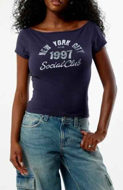 Pacsun Nyc Social Club Graphic T-shirt In Blue