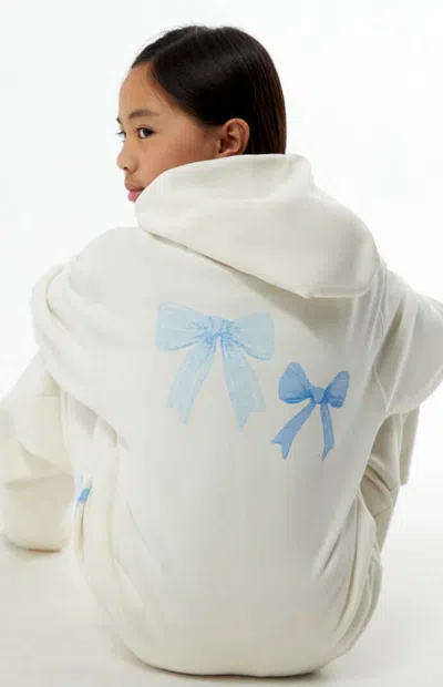 Pacsun Off White Bows Full Zip Hoodie
