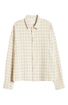 Pacsun Ombré Check Button-up Shirt In Cream