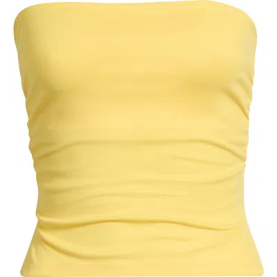 Pacsun Ophelia Ruched Tube Top In Yellow