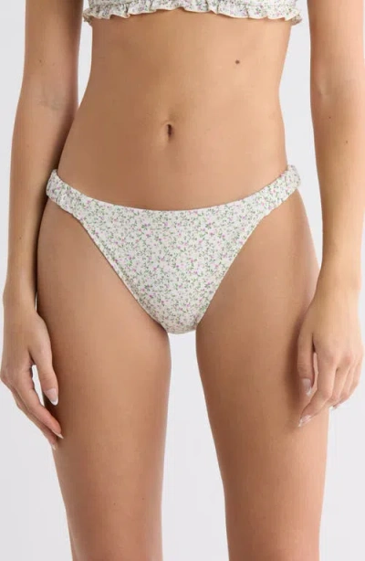 Pacsun Ophelia Side Scrunch Bikini Bottoms In Yellow