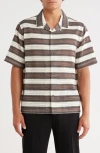 Pacsun Oversize Textured Stripe Camp Shirt In Multi
