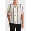 Pacsun Oversize Textured Stripe Camp Shirt In White